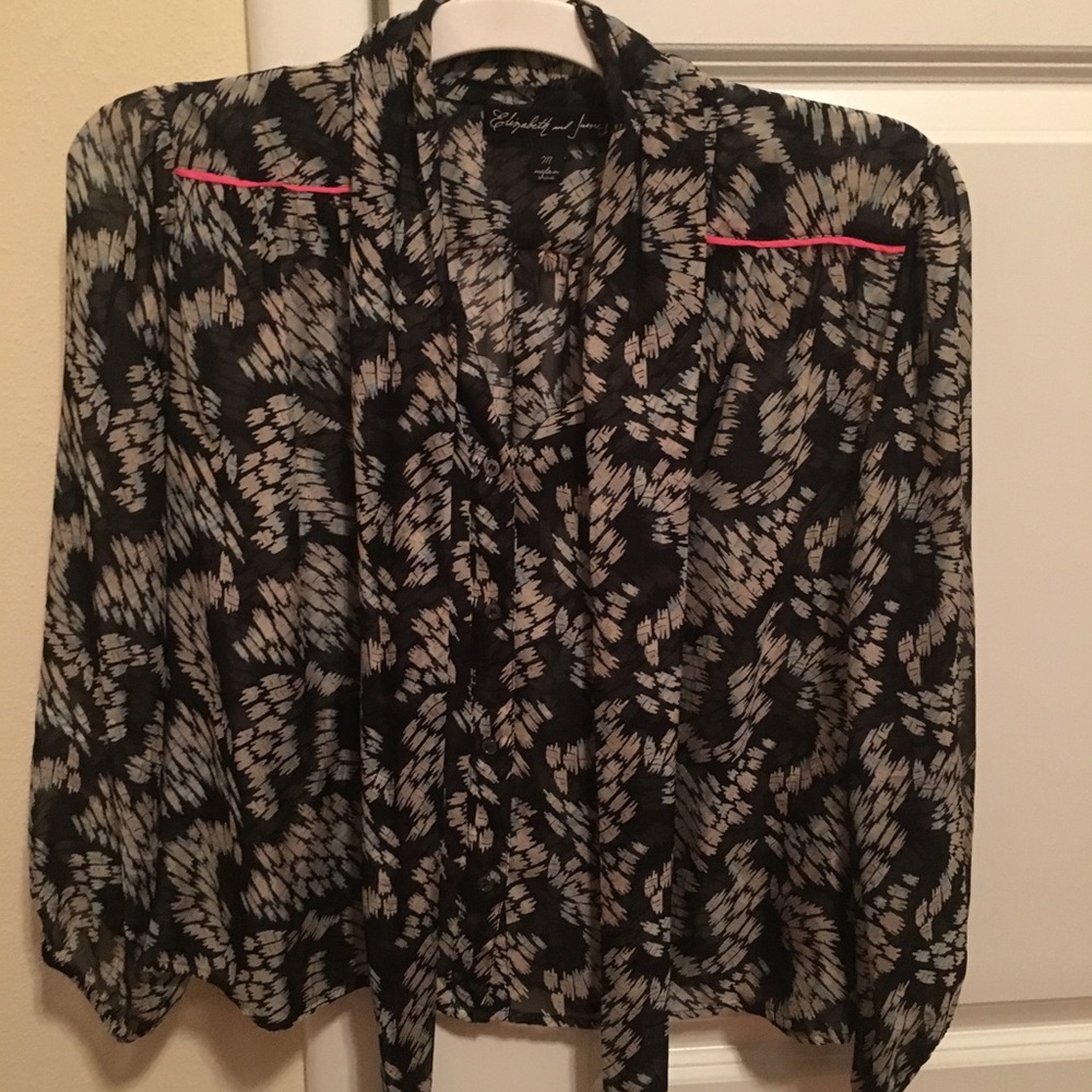 Elizabeth and James sheer short button down